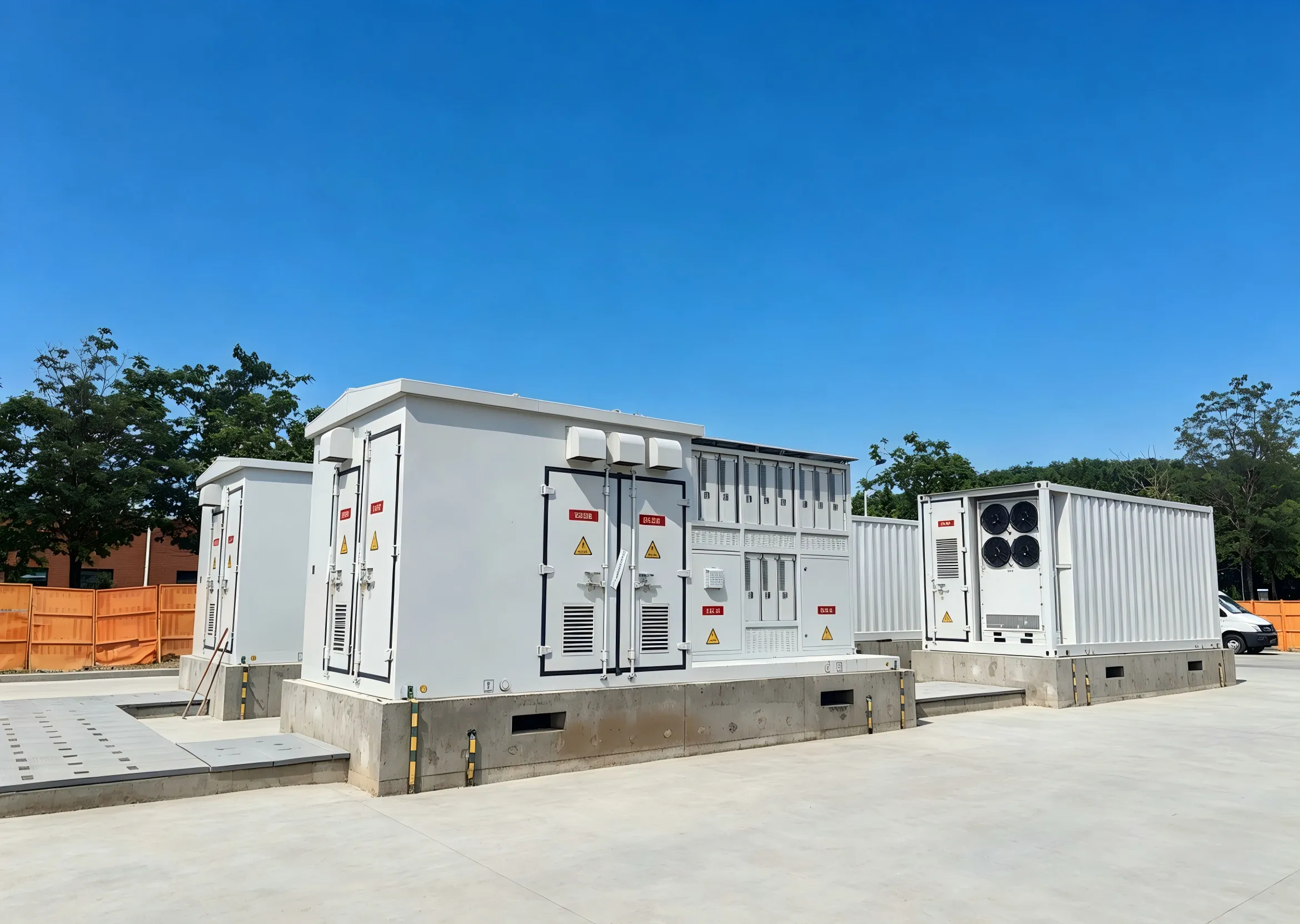 Containerised equipment at the Matougang wastewater treatment plant energy storage project site